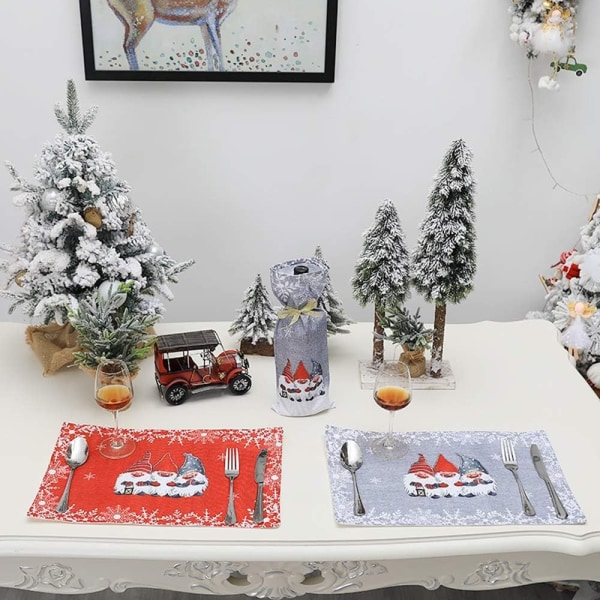 8stk juleunderlag, julebordunderlag til spisebord Julebordpynt Vaskbare sklisikre dekkeunderlag til julemiddager