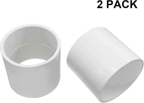 2 stk tommer PVC-rørkobling 2 stk hvit 2 Inch size_name