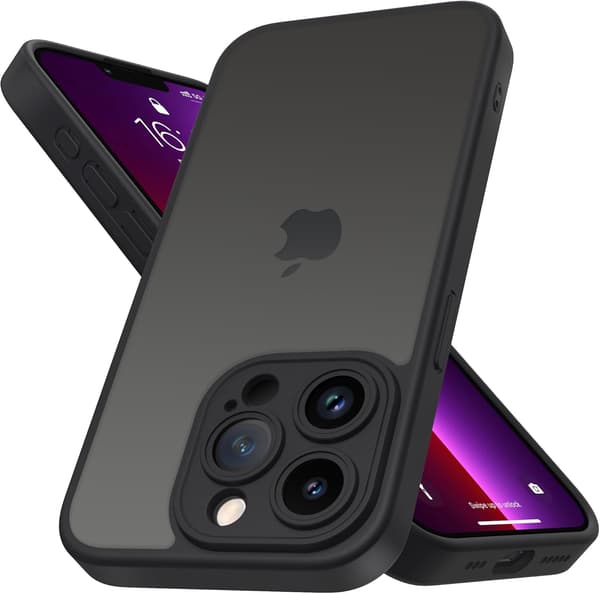 iPhone 13 Pro Max Cover med Fuld Kamerabeskyttelse og Anti-Fingeraftryk Mat Bagside 6,7 tommer - Sort