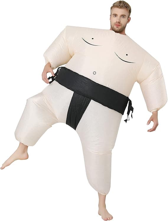Oppustelig Sumodragt til Voksne, Halloween, Rollespil, Fest, Julekostumer, til 150-190cm (Voksen 150-190cm)