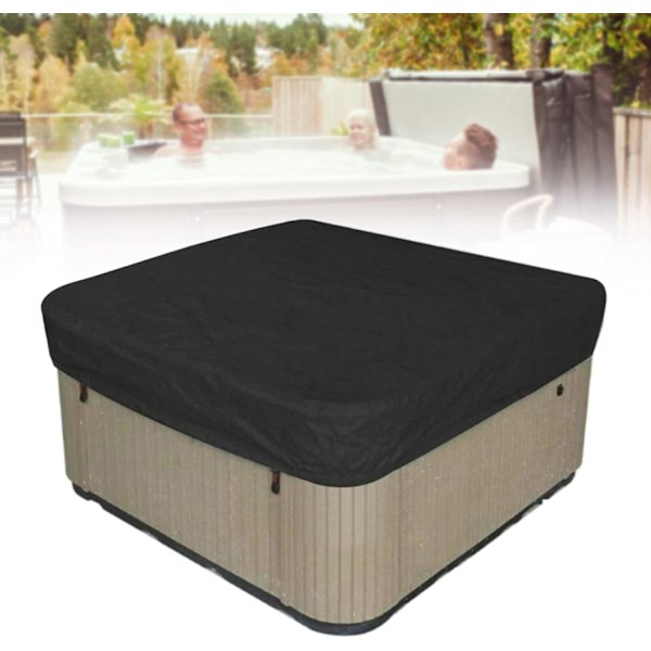 Kvadratisk Hot Tub Dæksel, Heavy Duty Vandtæt Oxford Klud Hot Tub SPA Dæksel, Støv- og UV-resistent, 85,8 x 85,8 x 11,81 Tommer