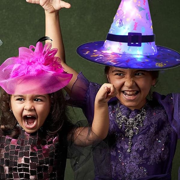 3-osainen Halloween-noitahattusetti - velhonhatut aikuisille ja lapsille - noitatarvikkeet - velhonhatut