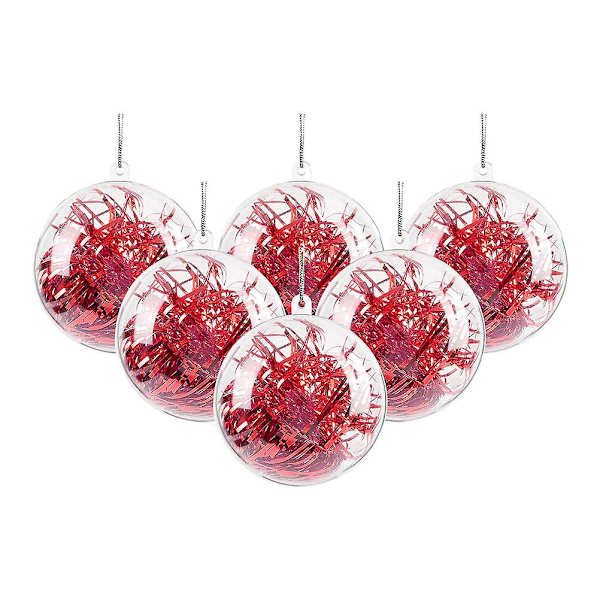 10 kpl Bling-koristeita Jouluun, Kirkkaat Pallot, Joulukuusiriipus, Joulukoristeet, Punainen Red M
