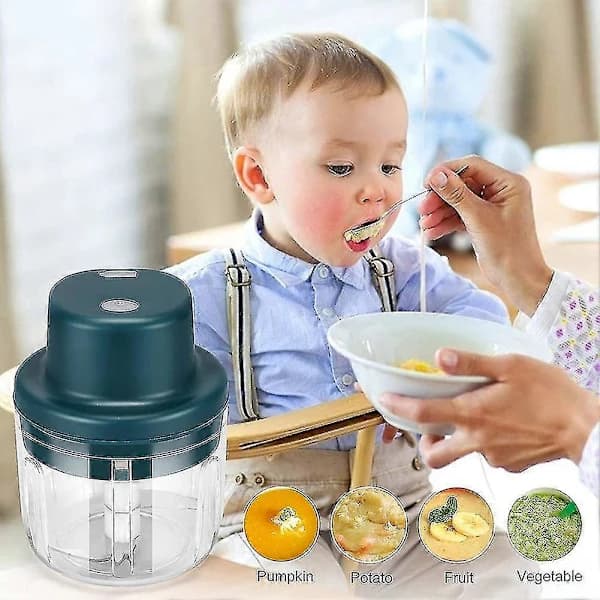 HA~Elektrisk hvidløgshakker Mini Foodprocessor Bærbar Hvidløgspresser, Trådløs Foodprocessor