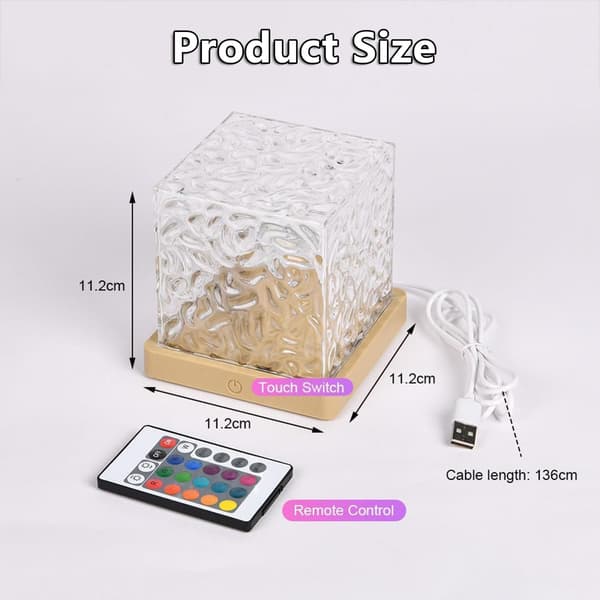Ocean Wave Projection Lamp, Remote Controlled via App, 3D Holographic Water Waves, Romantic Mood Lighting, Night Light.