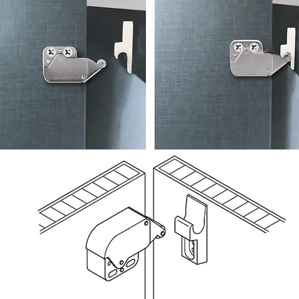 Spring Mini Latch, 6 Pcs Mini Latch Automatic Spring Latch, Spring Latch, Spring Latch Mini Latch Cabinet Mini Latch for Kitchen Cabinet Door