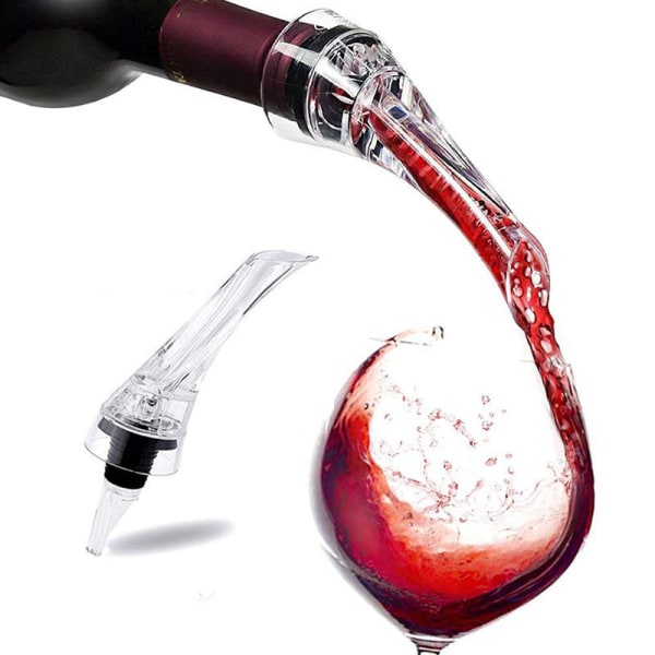 Vinkaraffel. Kompakt belufter / hældningsbeholder til vin, til enhver type flaske og vin, rød, lyserød og hvid. Fremragende som gave! (Trans