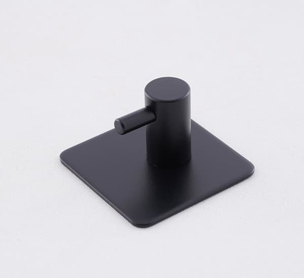 304 Stainless Steel Hook, Wall Mounted Bracket Hook, Self-Adhesive Nail-Free Hook*4 (Self-Adhesive Black Square Base Single Hook*6)