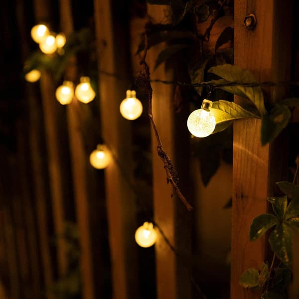 Utendørs solcellelys, vanntette, 50 LED-lys, 8 moduser, 7 m/24 fot innendørs/utendørs solcellelys (varmhvit)
