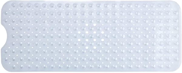 Halkfri badrumsmatta 100x40cm Extra lång badrumsmatta (Transparent vit)