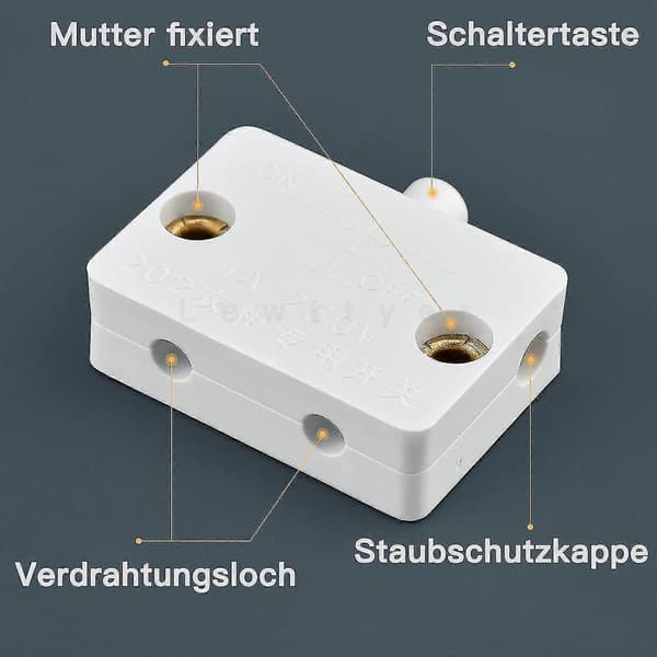 Automatic Cabinet Door Switch, Momentary Contact, 6-Pack, Cabinet Doors, Cabinet Switch, White