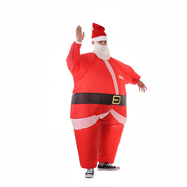 Uppblåsbar jultomtedräkt, rolig uppblåsbar juldräkt, unisex vuxenmaskerad cosplay-festdräkt