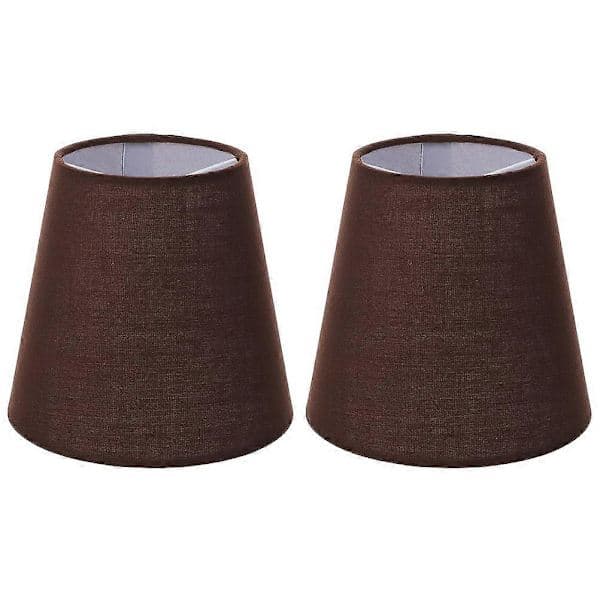 Simple Design Fabric Lampshade for Table Lamp Home Decor Light Diffusion Rustic Style 14.00X13.00X9.00CM 2pcs Coffee-FS- Coffee 14.00X13.00X9.00CM