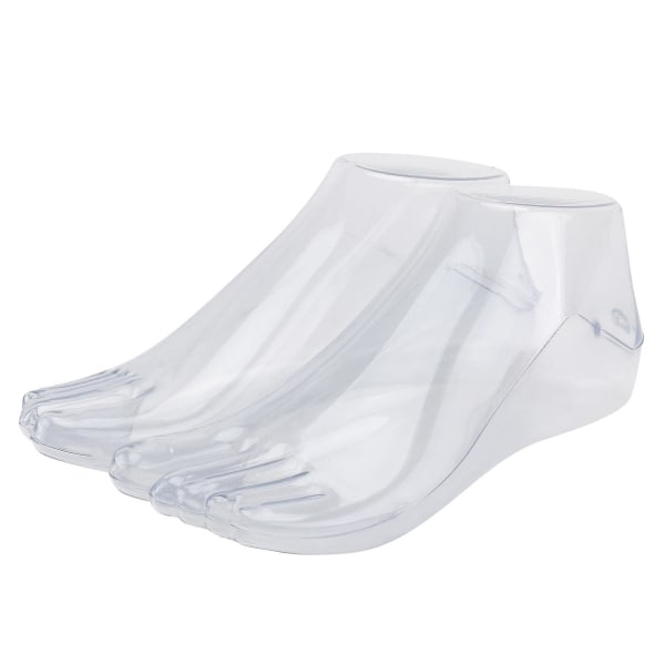 1 Par Plastik Kvinders Fod Mannequin Thong Style Fod Model Til Sko Sandaler Sokker Ankel Chai Transparent 24X15CM