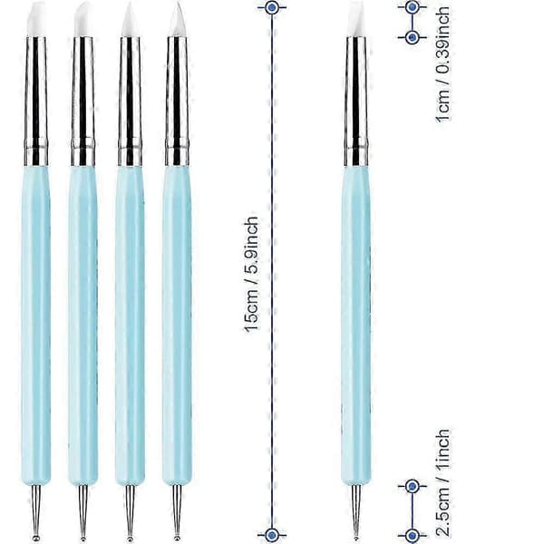 10x Silicone Rubber Clay Sculpting Tools - Silicone Rubber Brush and Modeling Ballpoint Tools for Ceramic Crafts