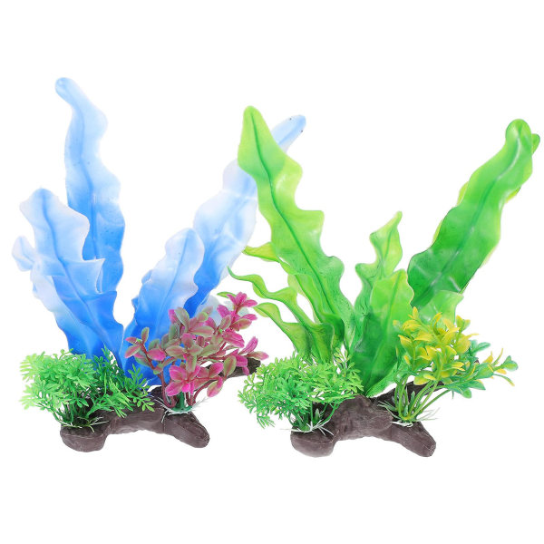 2 Pcs Artificial Aquatic Plant Aquarium Decor Fish Tank Landscaping OrnamentsCT10522X17X2cm