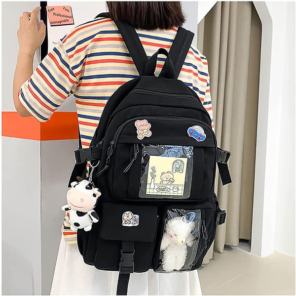 Backpack. Japanese Kawaii Backpack School Bag With Pendant. Small Backpack. School Supplies