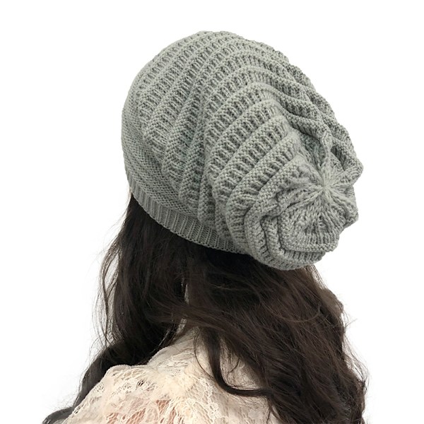 Hodeplagg Dame Beanie Varm Strikket Lue Søt Lue for Kaldt Vær light grey