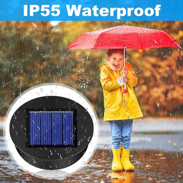 3 Replacement Solar Light Tops with LED Bulbs, for Solar Lanterns, Outdoor Garden Decoration