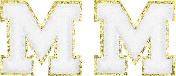 Chenille Bokstavslappar 2.2\" Alfabet M Vit 2-pack size_name 5.5 x 12 x 5mm