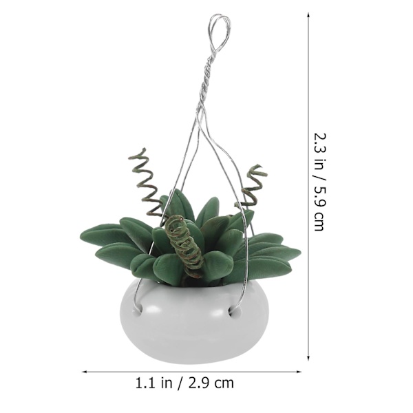 Dukkehuss Mini Bonsai Pot Dekoration Miniature Potteplante Statue Dukkehuss Layout Dekoration Grøn Green 5.9X2.9CM