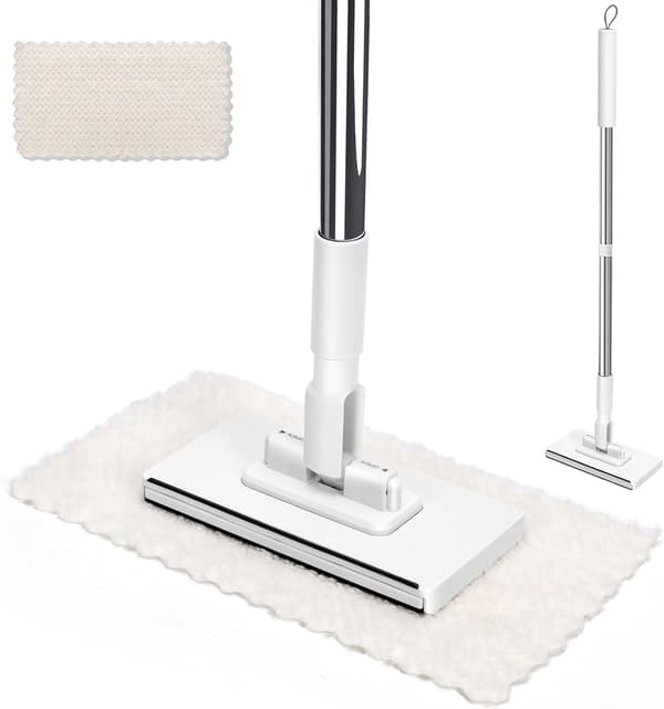 Pro 360° Microfiber Mop | Ergonomic Stainless Steel Handle | Flat Microfiber Mop for Wood/Tile/Vinyl Floors |