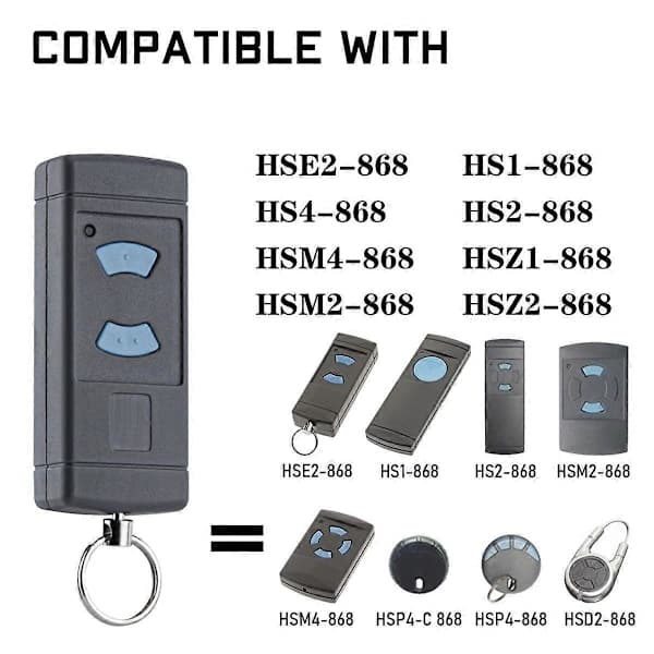2-pack Garage Door Remote Control Handheld Transmitter Replacement for HSE2-868 HS4-868 HSM4-868 Promatic