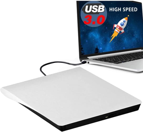 Extern DVD-enhet, USB 3.0 bärbar CD/DVD-RW-enhet/DVD-spelare