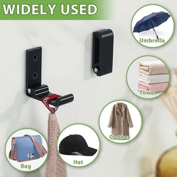 Heavy Duty Wall Hooks for Hanging Bags, Hats, Keys, and Headphones, 8-Pack Foldable Screw Hooks