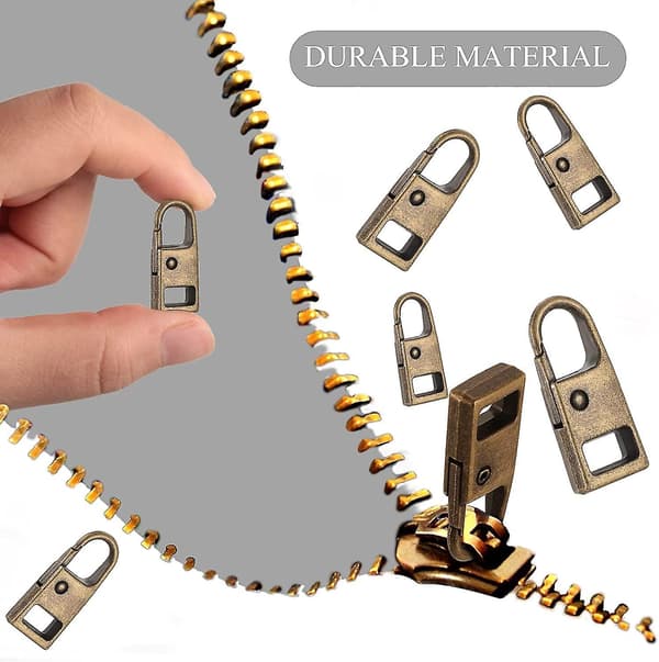 8 Pieces Zipper Puller, Zipper Repair Kit, Zipper Pull Tab, Metal Zipper Fixer for Suitcase, Backpack, Jacket, Luggage, Coat