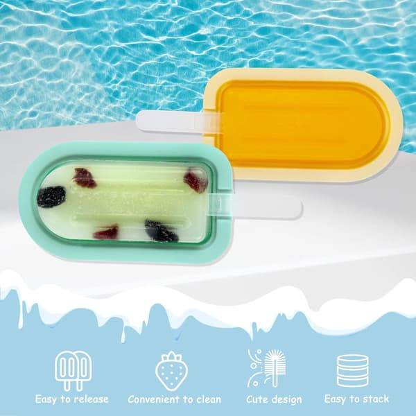 12 Isforme Silikone Popsicle Forme Cakesicles Silikoneform med Silikonelåg og 12 Popsicle Pinde til DIY Dessert og Popsicles