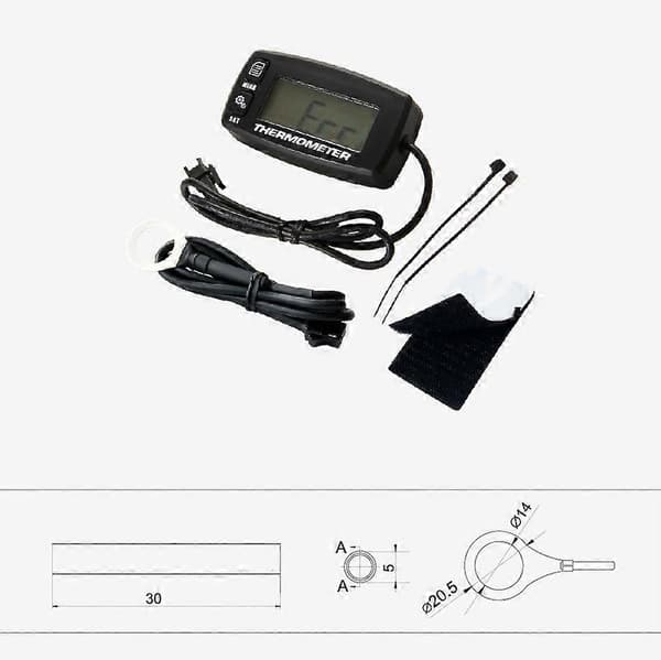 Digital LCD Motortemperaturmåler Overtemperaturalarm med Sensor RL-TS002 til Motorcykel Dir