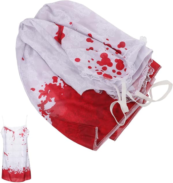 Kvinder Halloween Horror Spøgelsesbrud Kostumekjole S