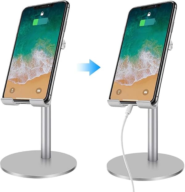 Telefonställ i aluminiumlegering, stabilt skrivbordsställ, justerbart