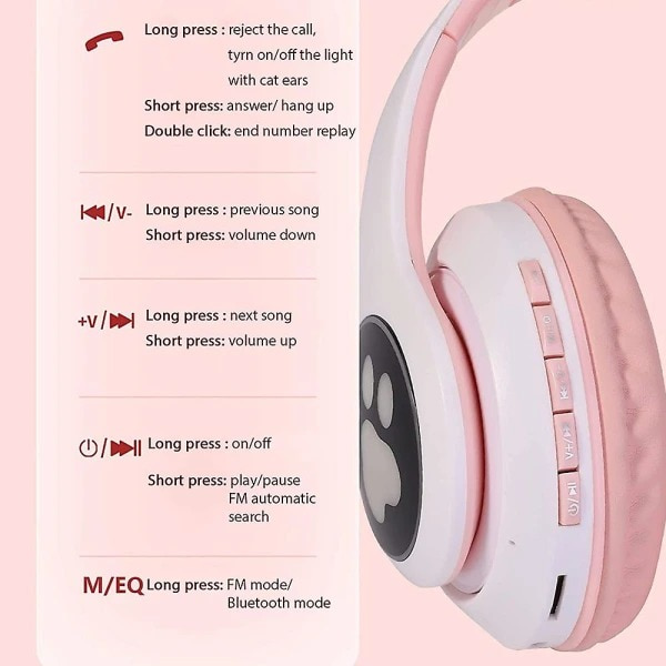 Langattomat Bluetooth-kissankorvakuoppikuulokkeet mikrofonilla ja LED-valolla, jotka vilkkuvat ja hehkuvat, on-ear-stereokuulokkeet green 1pcs