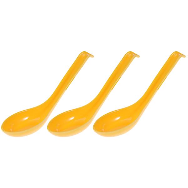 12 st melaminskedar med långa handtag Plastkrokstil soppsked Bestick för hemmarestaurang (gul)Gul Yellow