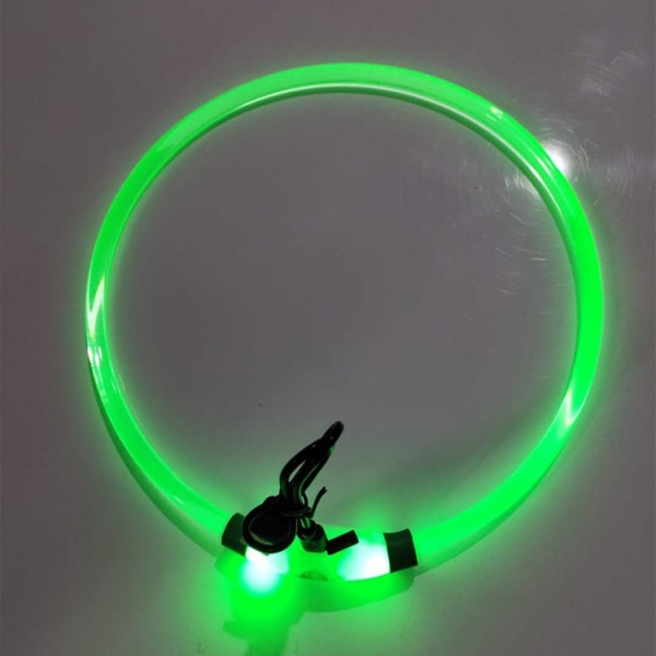 LED-kaulapanta USB ladattava valaistu koiranpanta Säädettävä TPU-kaulapanta suurille keskikokoisille ja pienille koirille (vihreä)