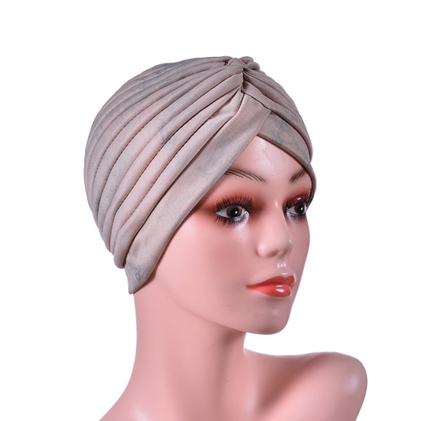 Head Cover Twisted Plisserad Headwrap Assorted Colors Hair Cover Hats for Women Girls Beige 1pcs