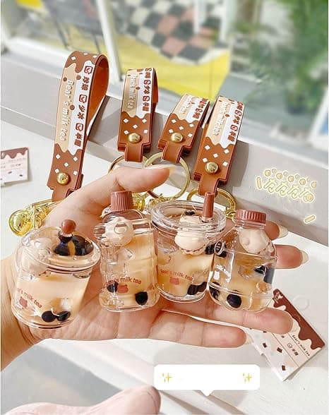 Söpö Bubble Tea Avaimenperä Boba Karhu Avaimenperä Ripustus Nuken Tytölle