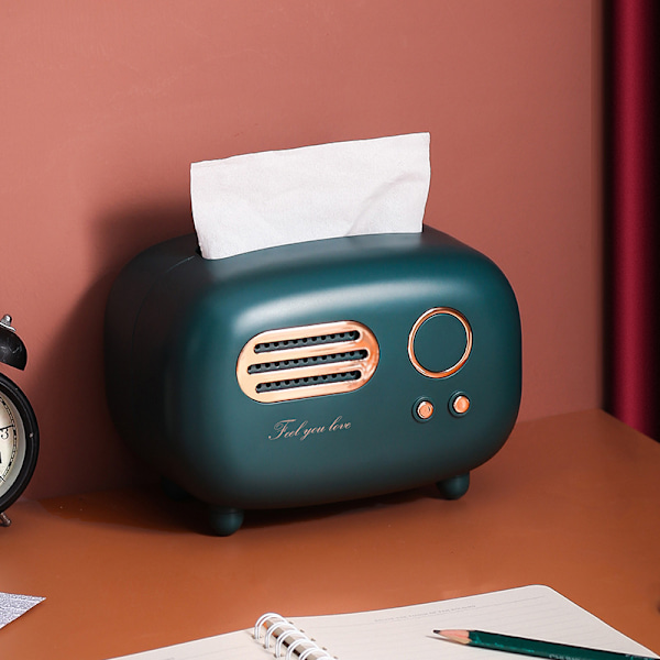 Vævæskeskrin Cover Holdere Retro Radio Model Vævæskeskrin Vævæskeskrin Multifunktionel i Hjemmet Stue Sød StilKl