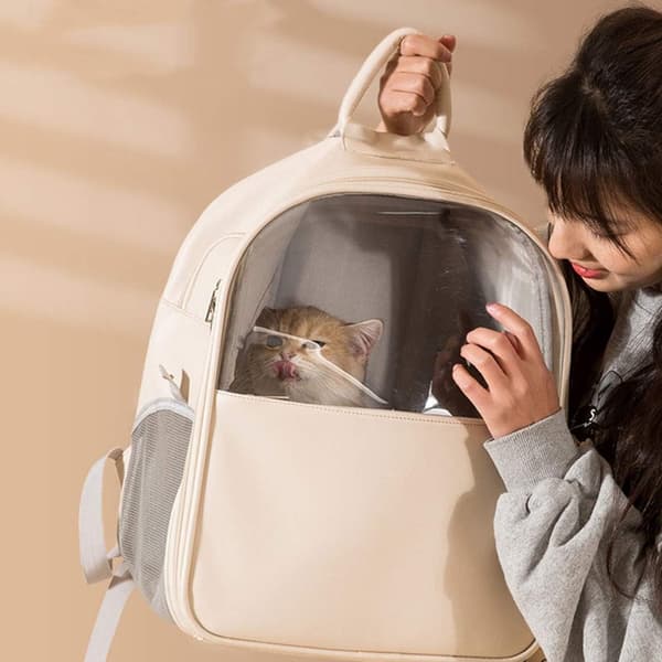 Pet Backpack, Small to Medium Dog, Cat Carrier Bag C-FF-