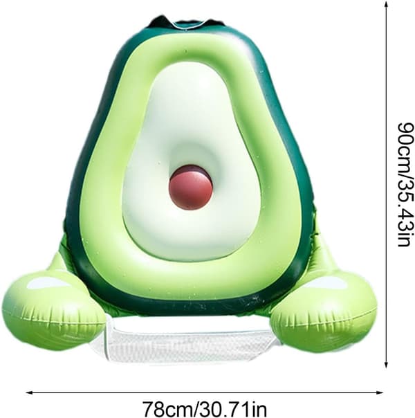 Inflatable Floating Chairs, Cute Floating Pool Chairs with Fun Avocado and Pineapple Patterns, Perfect for Summer, Beaches, Lakes, and Pools.