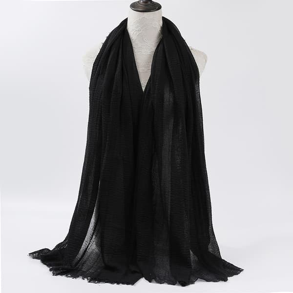 Solid Cotton Scarf 3-pack, New Pleated Women's Scarf and Shawl, Suitable for All Seasons.