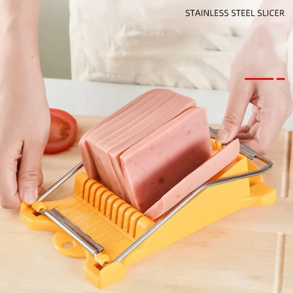 Multifunctional Stainless Steel Food Processor - For Spam, Butter, Cheese, Fruit & Eggs, Cutting Tool for the Home Kitchen (Yellow)