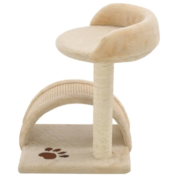 vidaXL Kissakiipeilypuu sisalpylväillä 40 cm beige ja ruskea Beige Beige