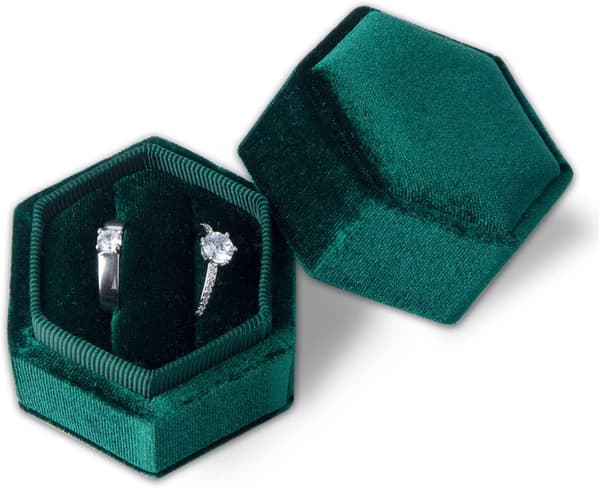 Vigselsring Ask, Kordfløyel Heksagonal Ring Ask 2 Rom Ring Ask m