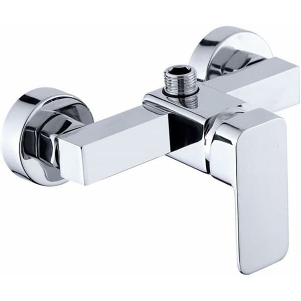Modern Chrome Wall-Mounted Shower Mixer with Hot and Cold Water