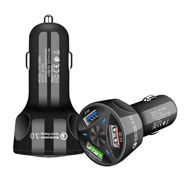 Usb Nopea Auton Lataus Qc3.0 Adapteri, 3-port Usb 35w Suuri Teho Ajoneuvon Nopea Lataus Auton Puhelimen Lataus Monitoiminen Auton Adapteri Iphonelle, Samsungille