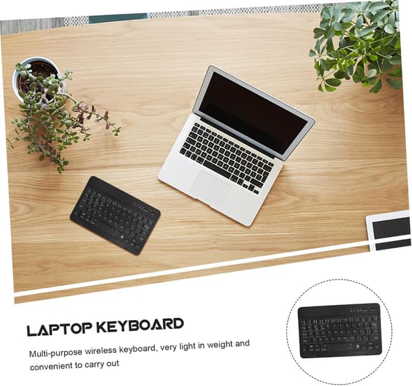 Trådløst oplyst tastatur til bærbar computer, letvægts og multifunktionelt