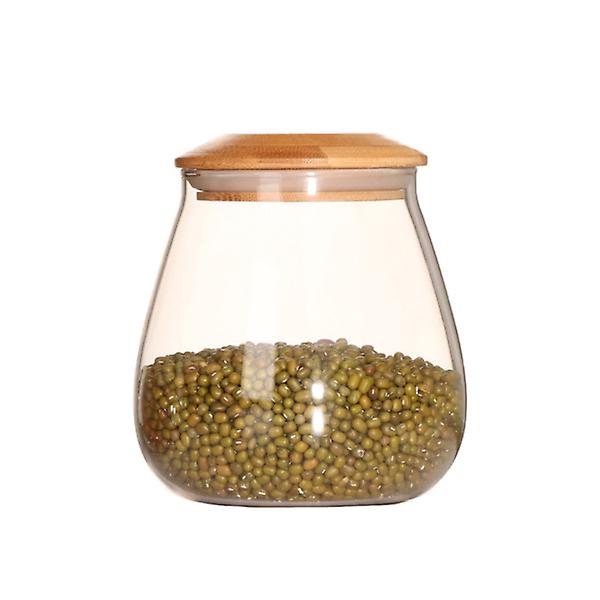 Glasskrukke i soppform, kornbeholder, forseglet matbeholder for løs te, kaffebønner (800 ml) 400 ml 6,5 x 6,5 x 9 cm 400ml 6.5X6.5X9cm
